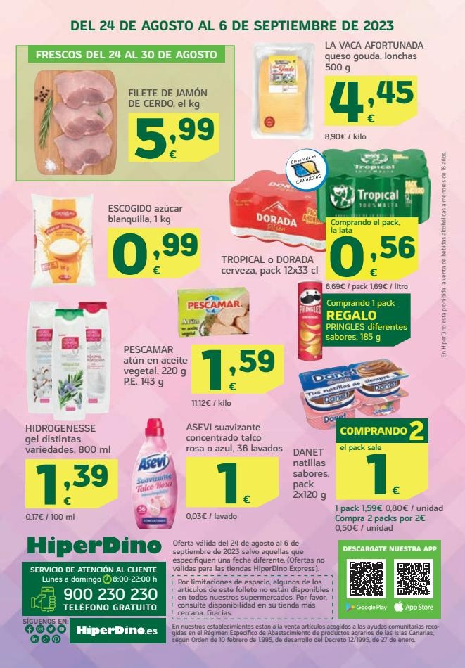 HiperDino canarias  Ofertas desde el 24 de agosto 