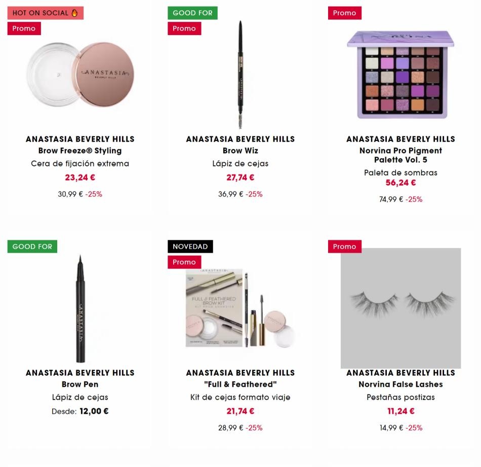 Sephora canarias  -25% en la marca Anastasia Beverly hills 
