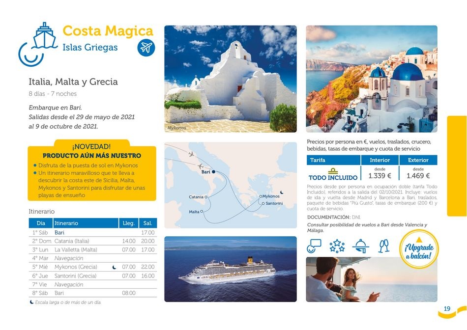 Viajes El Corte Inglés canarias   Costa Cruceros - Lo mejor de 2021  