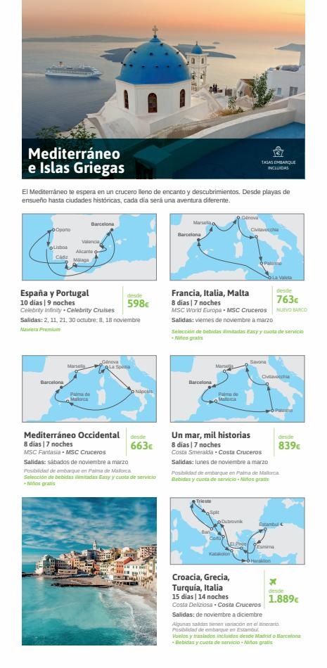 Viajes El Corte Inglés canarias  Cruceros marítimos invierno  ofertas