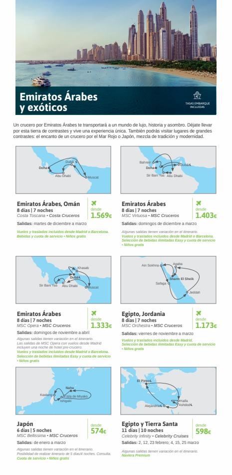 Viajes El Corte Inglés canarias  Cruceros marítimos invierno  ofertas